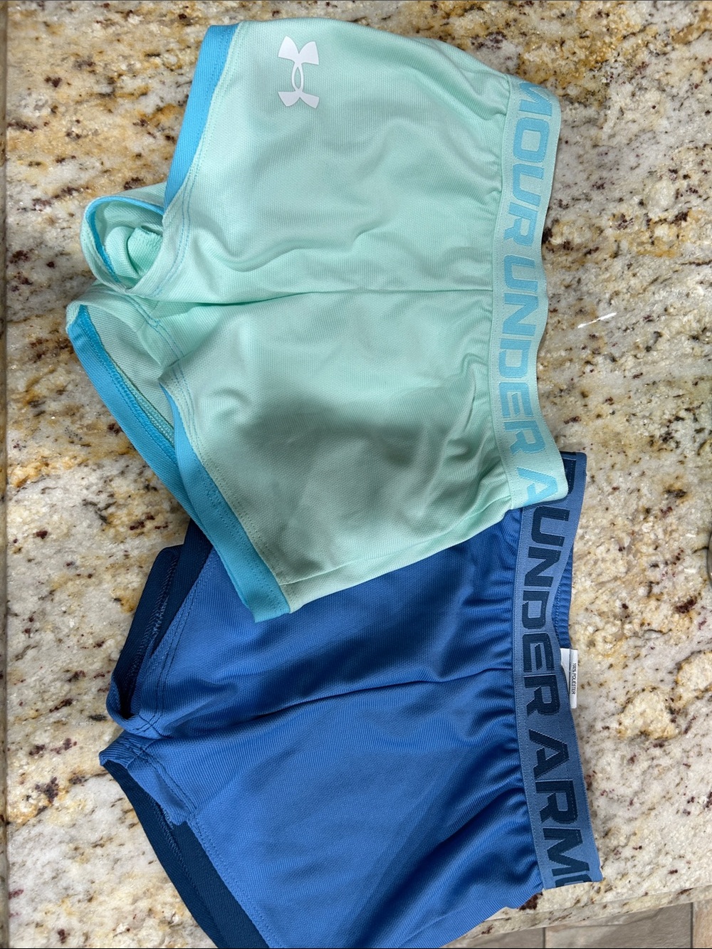 Under Armour Kids Two-Pack Shorts in Aqua Mint & Royal Blue